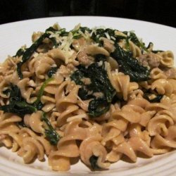 Whole Wheat Rotini With Spicy Turkey Sausage and Mustard Greens recipe