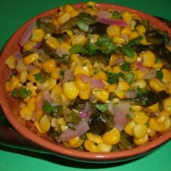 Corn and Fire-Roasted Poblano Salad With Cilantro recipe