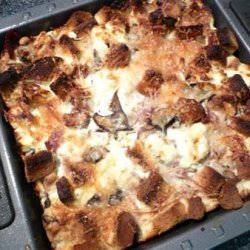 Goat Cheese and Prosciutto Savory Bread Pudding recipe