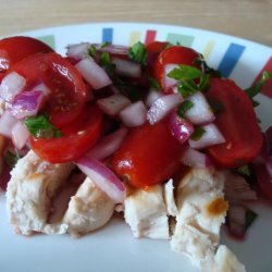 Grilled Chicken With Tomato-Raspberry Salsa recipe