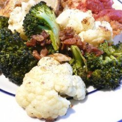 Oven Roasted Cauliflower and Broccoli With Bacon recipe