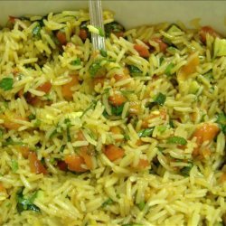 Basmati Rice Pilaf With Zucchini, Roasted Red Peppers & Par recipe