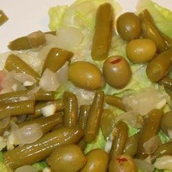 Green Bean and Stuffed Olive Salad recipe