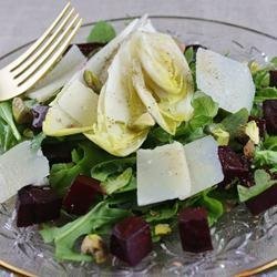 Tricolore Salad of Endive, Beet, and Arugula, Pantzaria Salata recipe