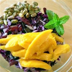 Red Cabbage Mango Pistachio Salad recipe