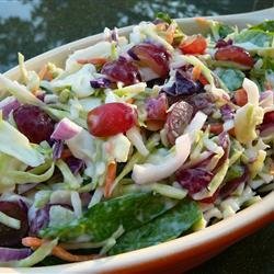 Coleslaw With Grapes and Spinach recipe