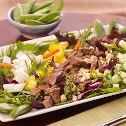 Spicy Gingered Beef and Snap Pea Salad recipe