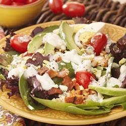 Grilled Chicken, Tomato and Baby Greens Salad with Blue Cheese recipe