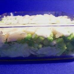 Layered Baby Pea Salad recipe