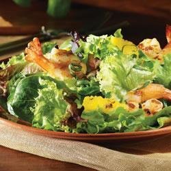 Summer Salad with Grilled Shrimp and Pineapple in Champagne Vinaigrette recipe