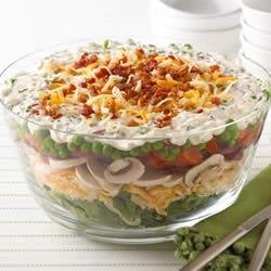 Layered Summer Salad from KRAFT(R) Shredded Cheese recipe