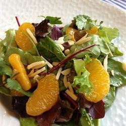 Orange Almond Mixed Green Salad recipe