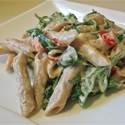 Goat Cheese and Arugula over Penne recipe