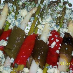 Roasted Pepper and Asparagus Marinated in Raspberry Vinaigrette recipe