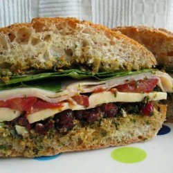 Turkey, Cranberry, and Pesto Sandwich recipe