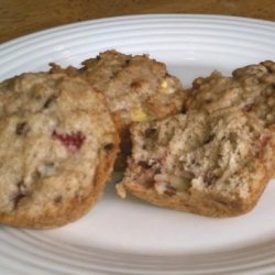 Healthy Strawberry Peach Muffins recipe