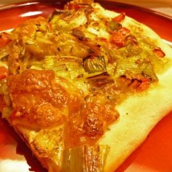 Roasted Chicken and Leek Pizza recipe