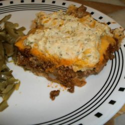 Ground Beef Cheese and Bisquick Layered Casserole recipe