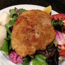 Chicken Milanese With Baby Spring Greens recipe