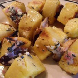Grilled Polenta Skewers With Butter Basted Mushrooms recipe