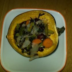 Acorn Squash Stuffed W/ Pears, Wild Rice, Walnuts recipe