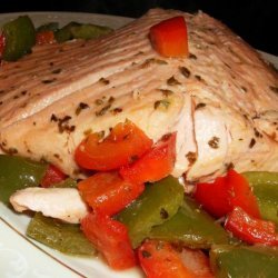 Steamed Salmon With Peppers recipe