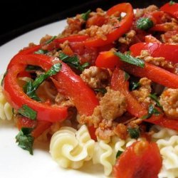 Rigatoni With Sausage and Red Pepper Strips Yummy! recipe