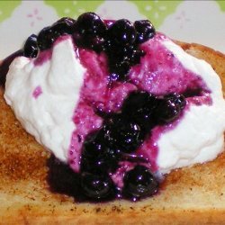 Bread Fritters With Custard and Blueberries recipe