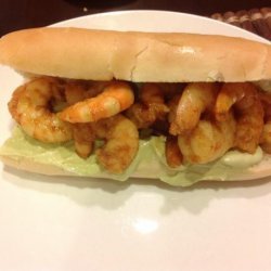 Spicy Shrimp Po' Boy With Chipotle Avocado Mayonnaise recipe