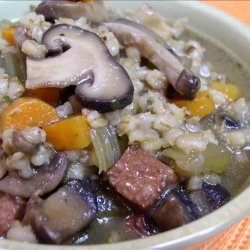Mushroom Barley Kielbasa Soup recipe