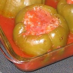 Stuffed Green Bell Peppers With Clamato recipe