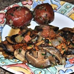 Spanish-Style Chicken With a Mushroom-Chorizo Sauce and Butter-H recipe