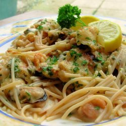Shrimp and Spaghetti Gratin recipe