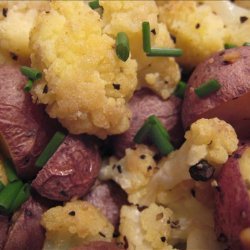 Roasted Potatoes and Cauliflower With Chives recipe