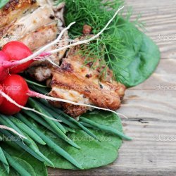Grilled Chicken over Spinach recipe