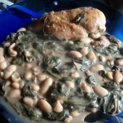 Balsamic Chicken With White Beans & Spinach recipe