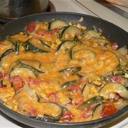 Zucchini and Corn Topped with Cheese recipe