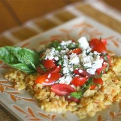 Orzo with Tomatoes, Basil, and Gorgonzola recipe