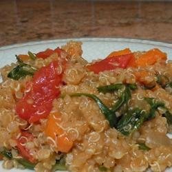 Carrot, Tomato, and Spinach Quinoa Pilaf recipe