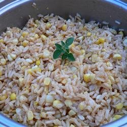 Easy Spiced Brown Rice With Corn recipe