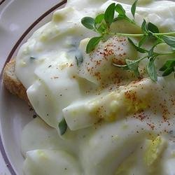 Creamed Hard Boiled Eggs recipe