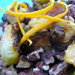 Browned Brussels Sprouts with Orange and Walnuts recipe