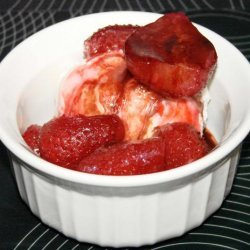Roasted Strawberries With Wine & Balsamic Vinegar Sauce recipe