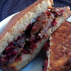 Grilled Steak Sandwich With Poblano Cranberry Chutney recipe
