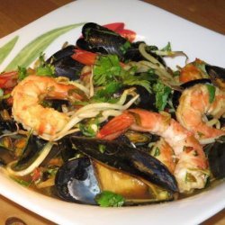 Asian Stir-Fried Mussels and Prawns recipe