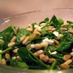 Wilted Spinach Salad With Nuts and Cheese recipe