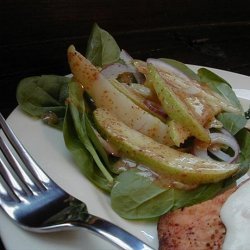 Spinach & Pear Salad With Dijon Mustard Vinaigrette recipe