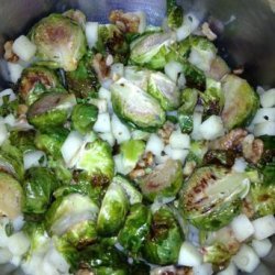 Brussels Sprouts With Candied Walnuts and Green Apple recipe