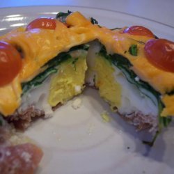 Prosciutto, Spinach, and Egg Pies recipe
