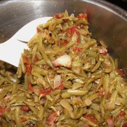 Green Beans With Stewed Tomatoes & Bacon recipe